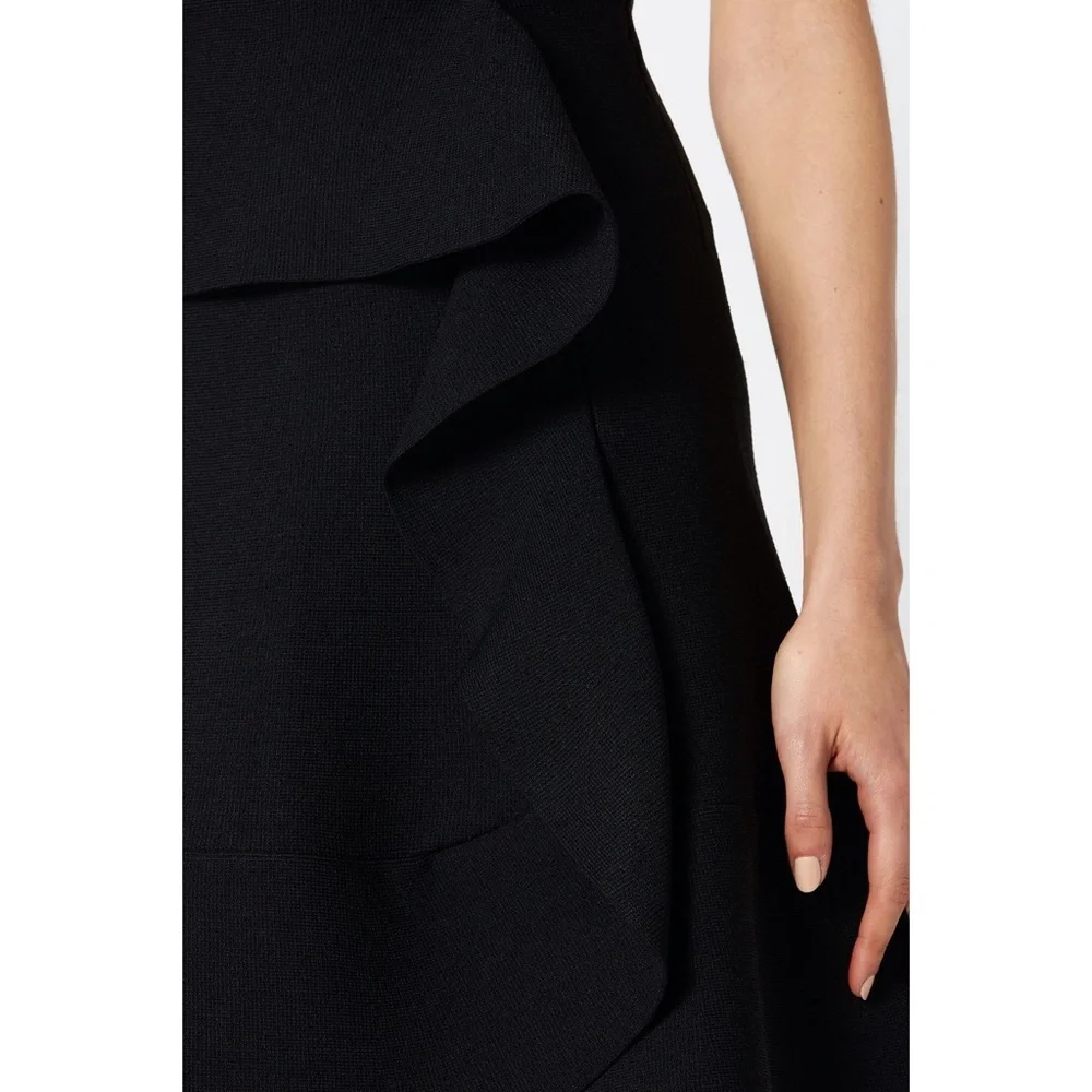 Scanlan Theodore Black Ruffled Mini Skirt
